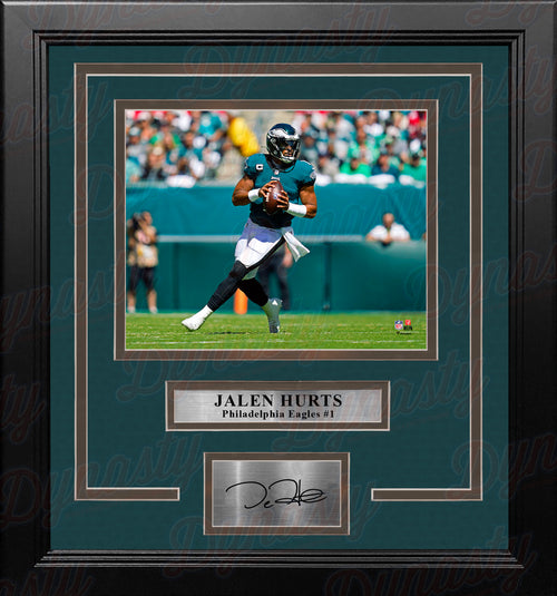 Jalen Hurts Signed Framed Philadelphia Eagles Green Nike Game