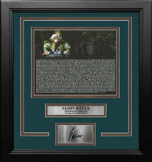 Framed Autographed/Signed Jason Kelce 33x42 Philadelphia Black Football  Jersey JSA COA at 's Sports Collectibles Store