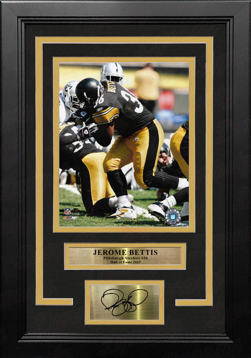 Pittsburgh Steelers #36 Jerome Bettis Pose Signed Framed 11x14