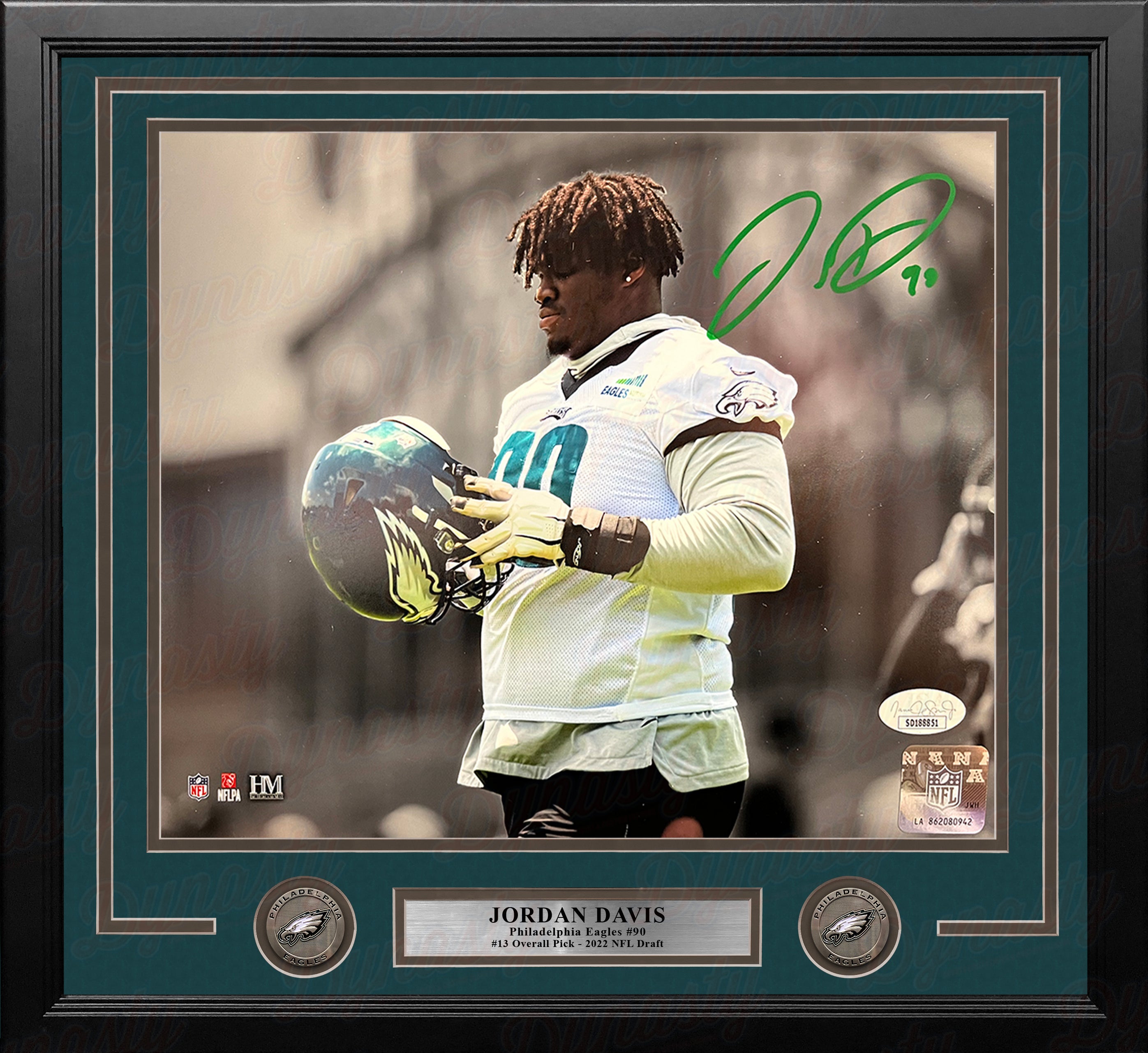 Jordan Davis Philadelphia Eagles Autographed Spotlight Framed