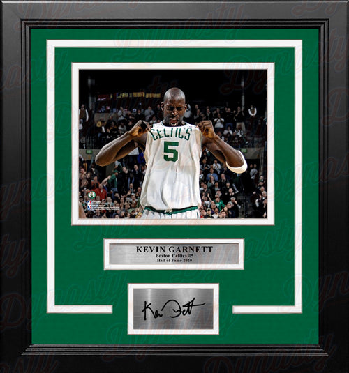 Framed Kevin Garnett Hall of Fame Boston Celtics Basketball  12"x15" Photo