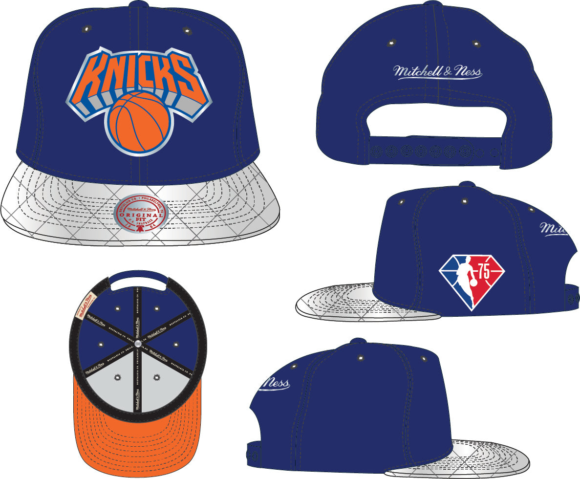 Men's Mitchell & Ness Blue New York Knicks 50th Anniversary Snapback Hat