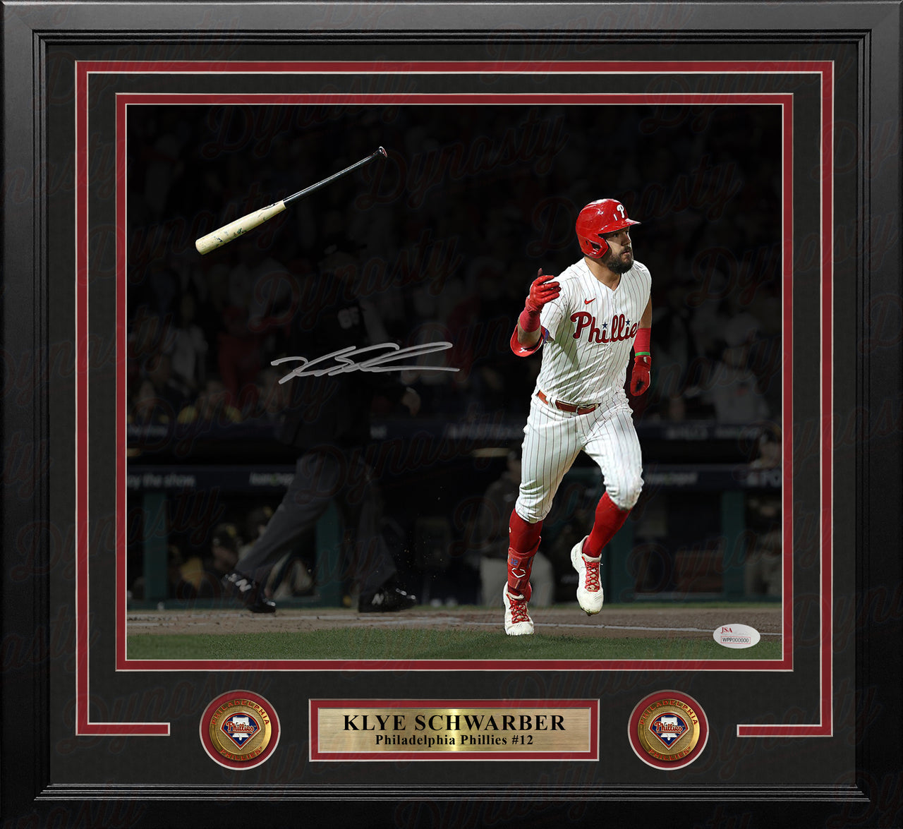 Chase Utley Throwing Action Philadelphia Phillies Autographed 16 x 20  Framed Baseball Photo