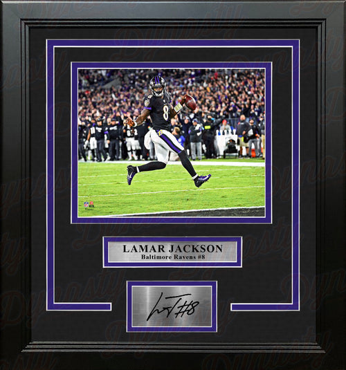 LAMAR JACKSON Baltimore Ravens Framed Autographed Jersey