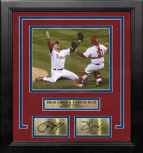 Chase Utley World Series Action Philadelphia Phillies 8x10 Framed Photo  with Engraved Autograph - Dynasty Sports & Framing