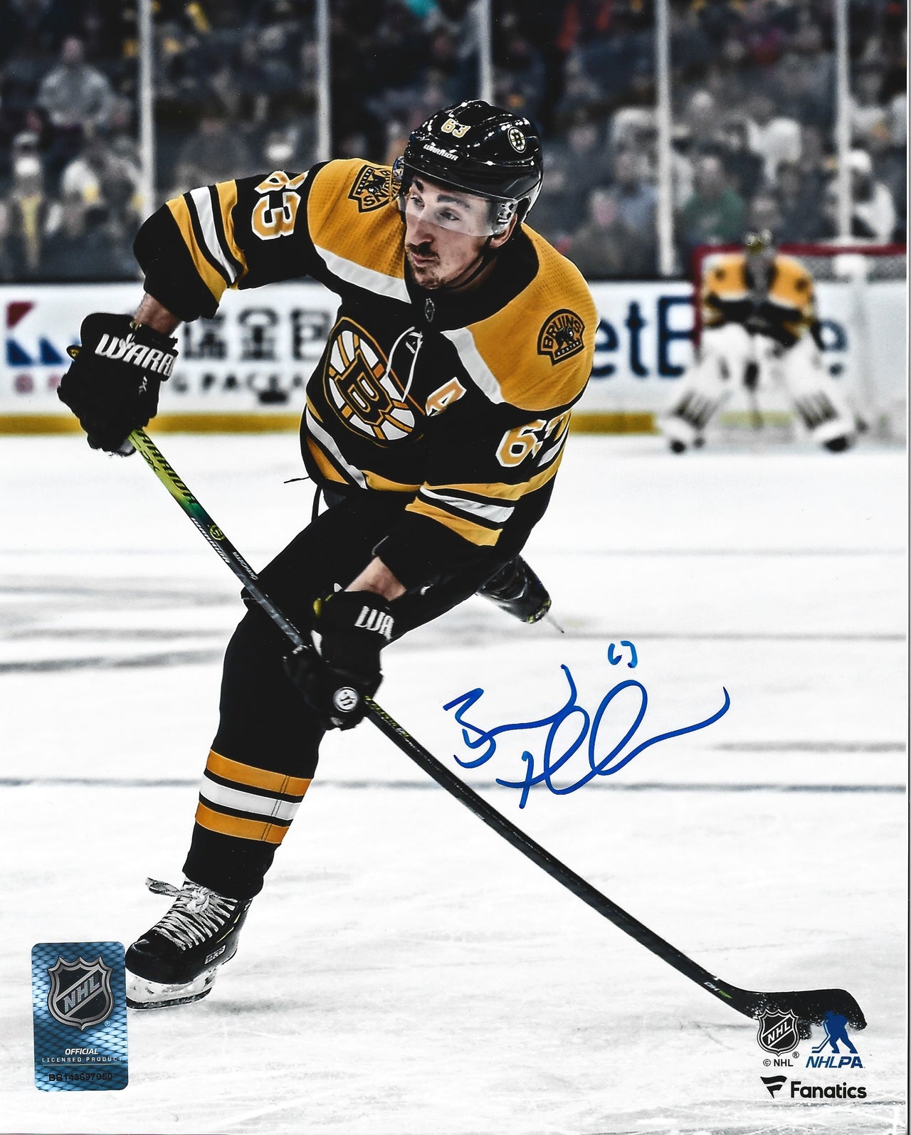 Brad Marchand Signed Boston Bruins Puck Display 26x32 Frame
