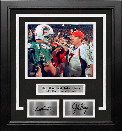 John Elway & Peyton Manning Denver Broncos 8x10 Framed