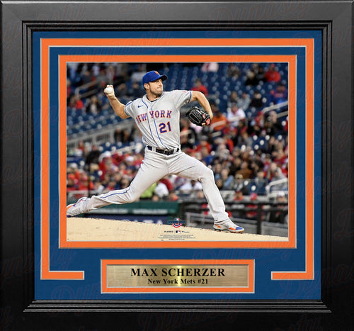 Max Scherzer in Action New York Mets 8 x 10 Framed Baseball Photo with  Engraved Autograph