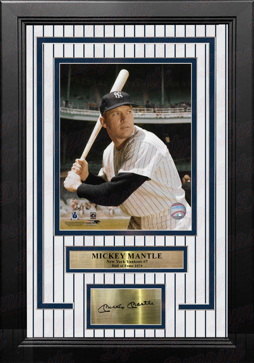 New York Yankees Mickey Mantle Autographed Framed White Pinstripes