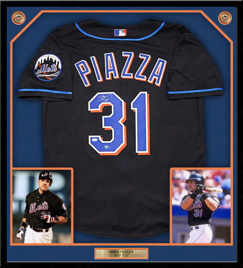 Mike Piazza Autographed and Framed New York Mets Jersey