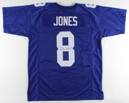 Daniel Jones New York Giants Autographed Blue Nike Elite Jersey