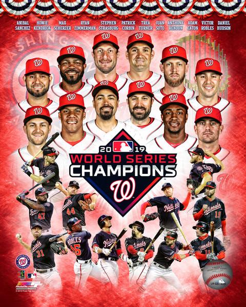 Washington Nationals 2019 World Series Champions Team Collage 8" x 10