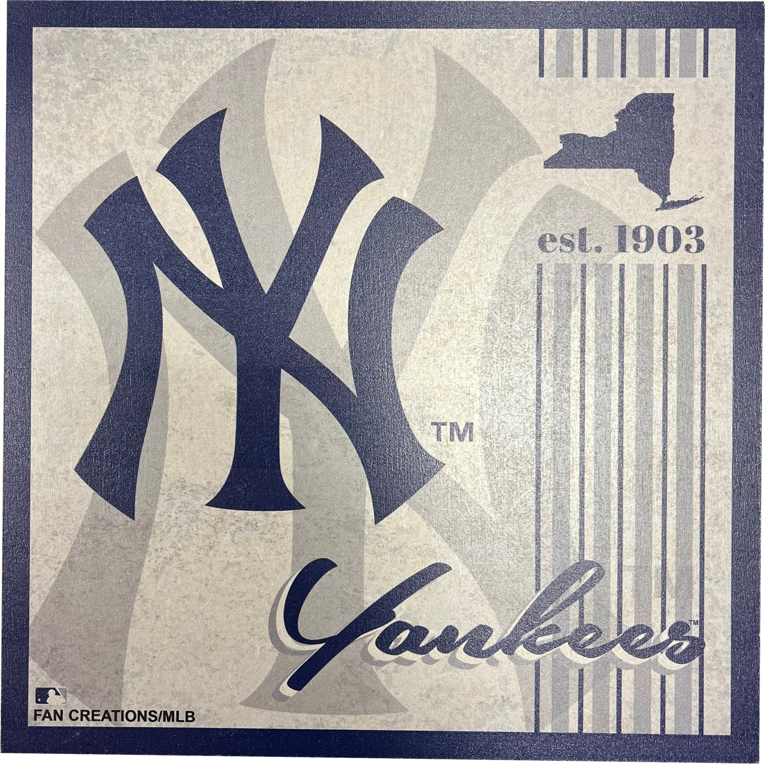 New York Yankees 9.5'' x 9.5'' Throwback Album Wood Sign