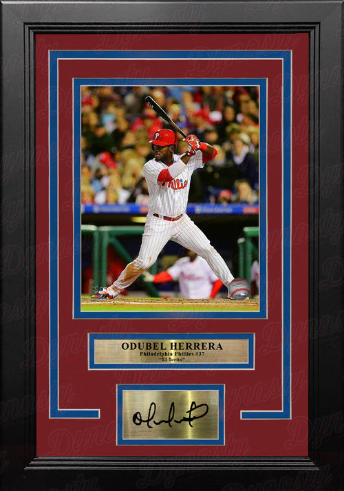 Odubel Herrera Philadelphia Phillies At-Bat MLB Baseball Framed Photo with  Engraved Autograph - Dynasty Sports & Framing