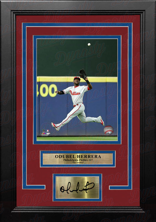 Odubel Herrera Philadelphia Phillies Jump Catch MLB Baseball Framed Photo  with Engraved Autograph - Dynasty Sports & Framing