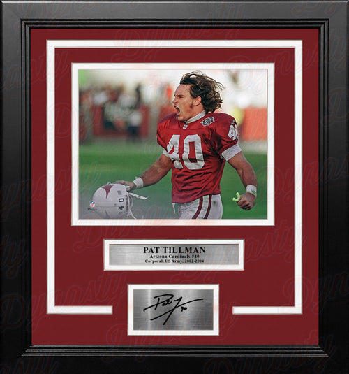 Framed Pat Tillman Facsimile Laser Engraved Signature Auto Arizona