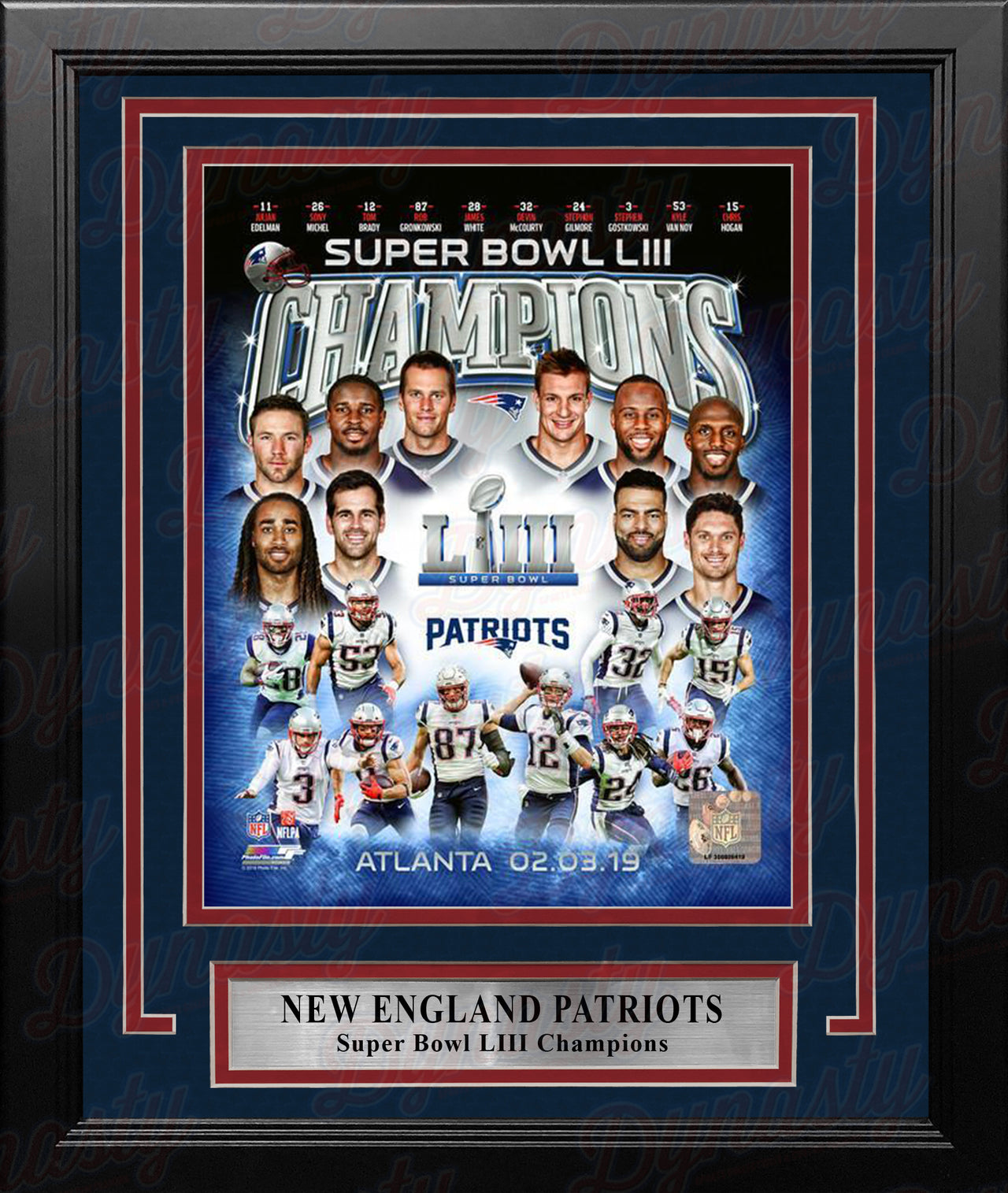 New England Patriots Super Bowl LIII Champions Black Framed