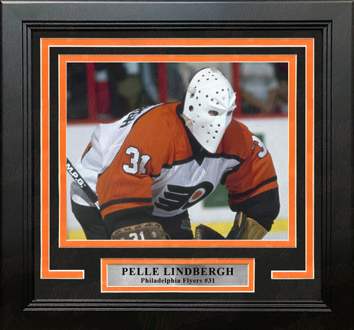 Philadelphia FLYERS Pelle LINDBERGH #31 Kick SAVE Custom LAB 8X10 STAR  Goalie!