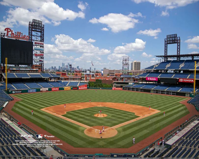 Philadelphia Phillies Citizen's Bank Park Photograph Baseball Stadium Print  Fan Gift Philadelphia Skyline Photography Night Man Cave Field