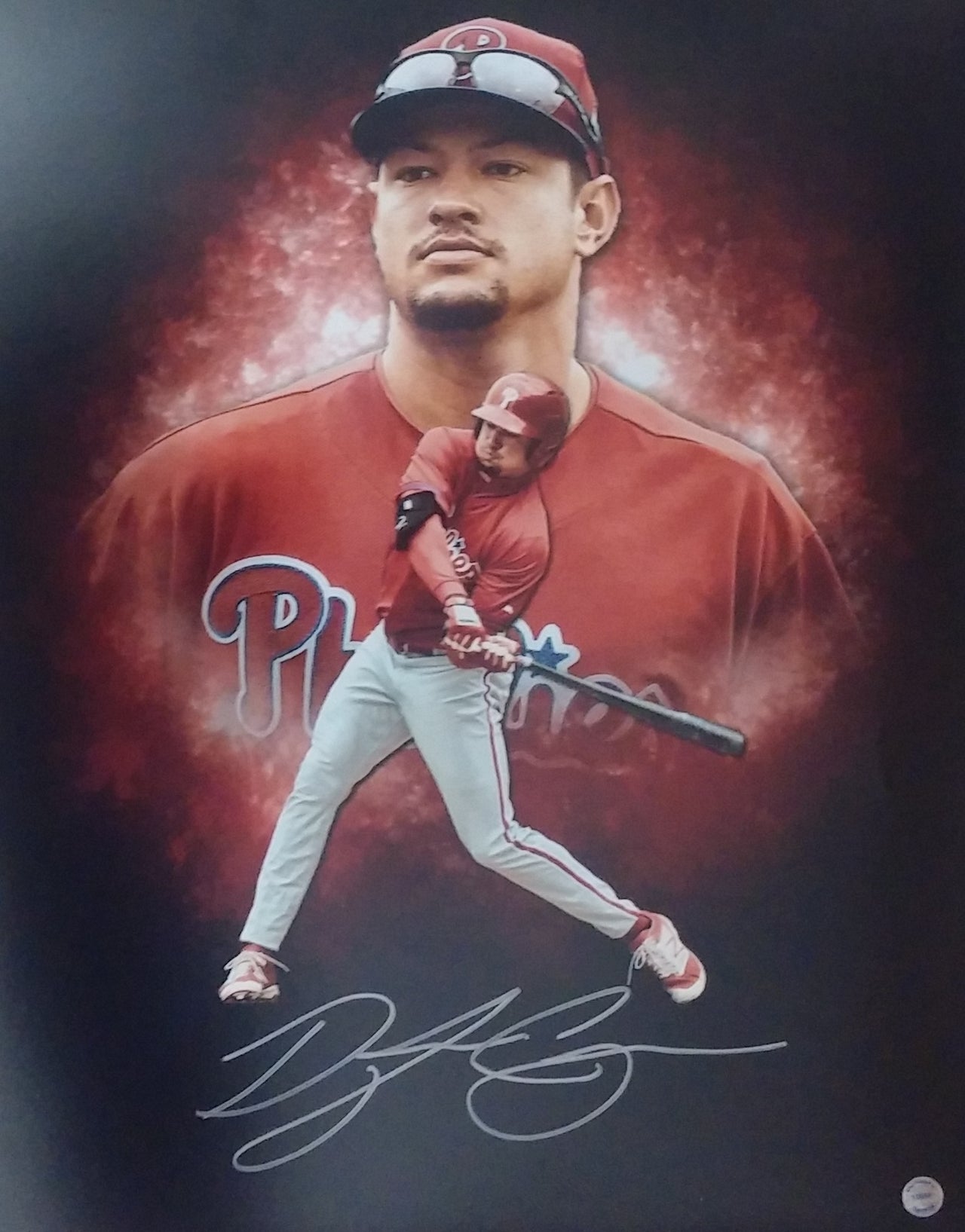 Scott Kingery Studio Pose Autographed Philadelphia Phillies Baseball Photo