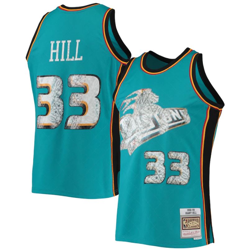 Men's Detroit Pistons Grant Hill Mitchell & Ness Blue 1998-99 Hardwood Classics Reload 2.0 Swingman Jersey