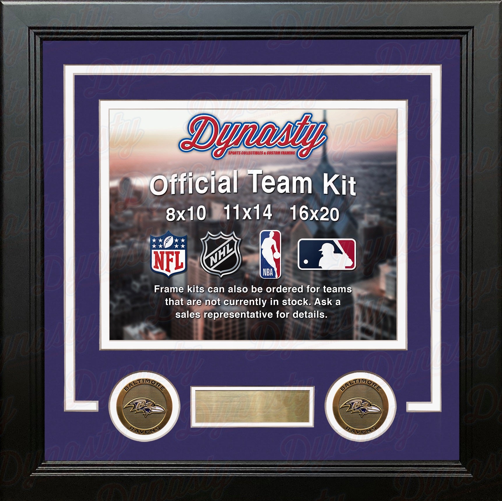 Baltimore Ravens Horizontal Art Glass Picture Frame