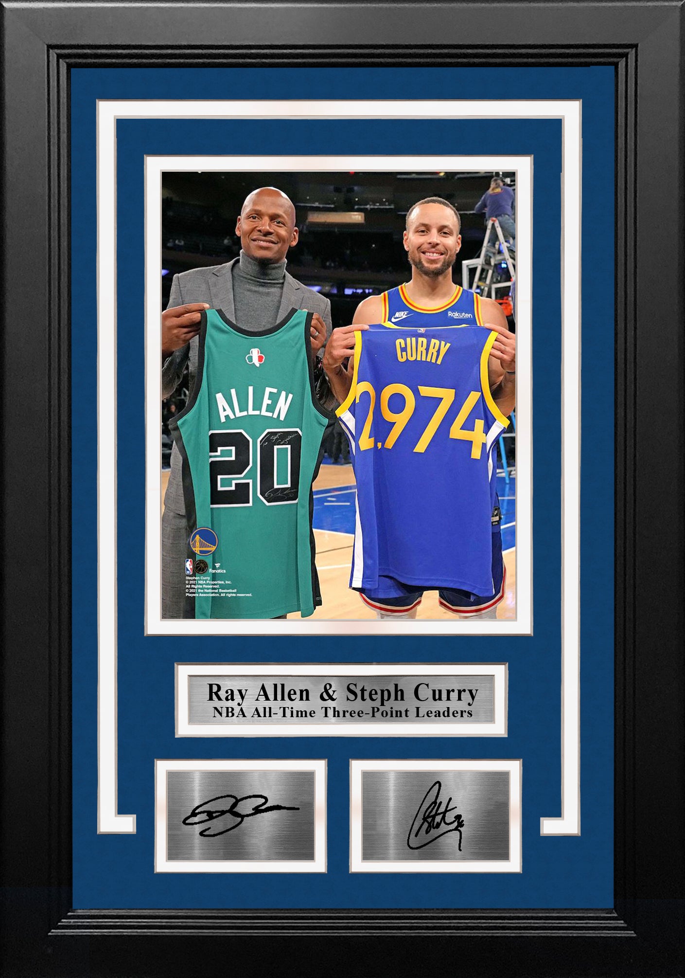 Stephen Curry Signed Warriors Custom Framed Jersey Display