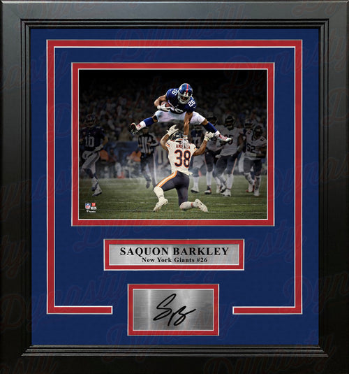 Saquon Barkley Framed Autographed Jersey