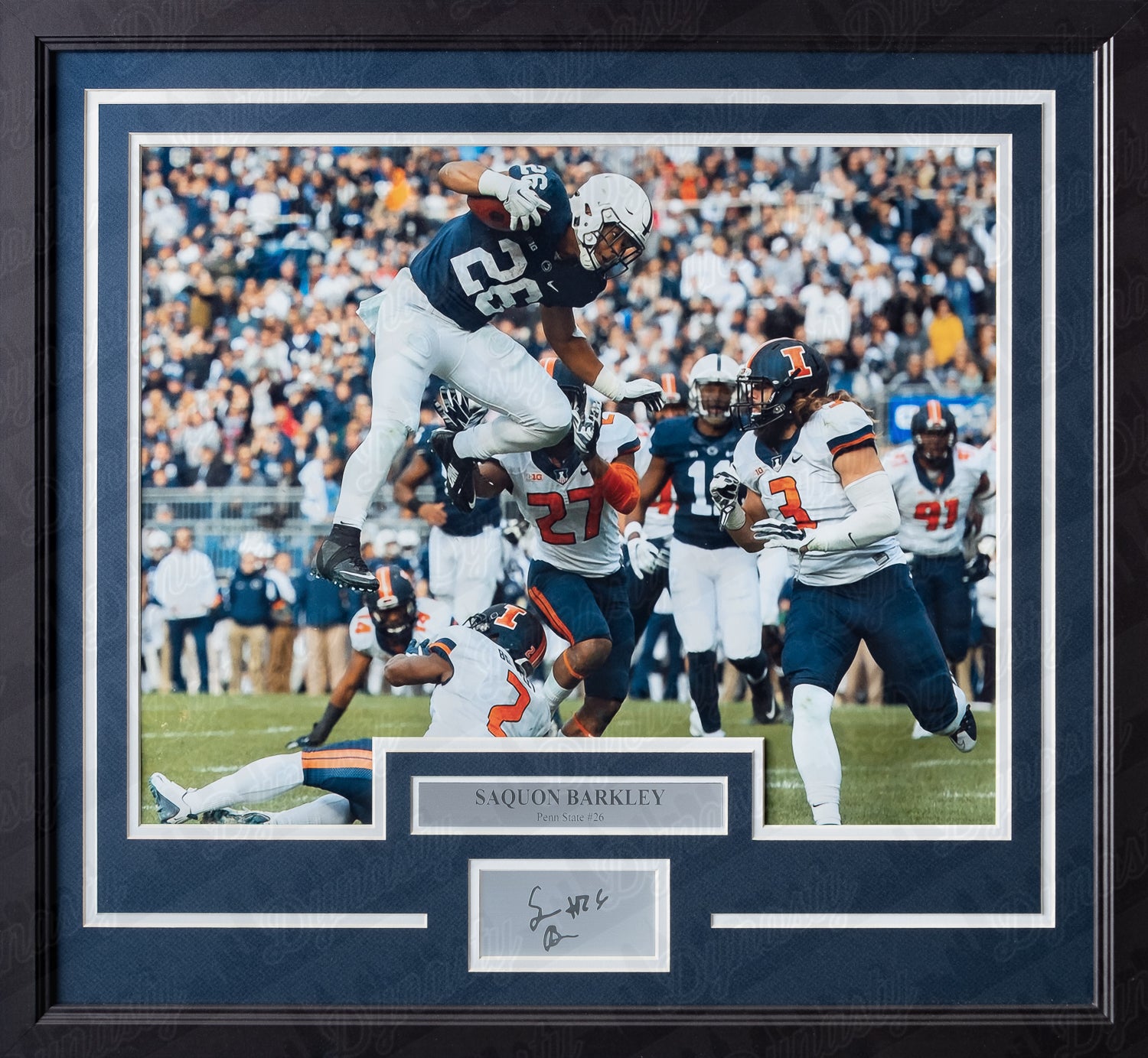 Men's Penn State Nittany Lions #26 Saquon Barkley Navy College