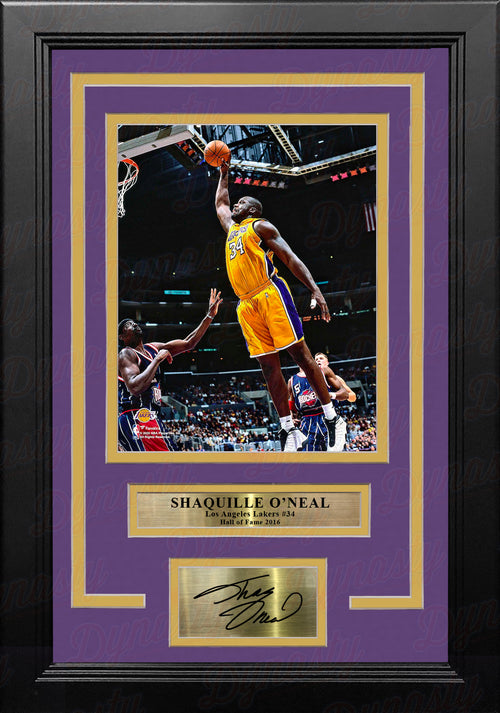 Shaquille O'Neal Signed Framed Custom Purple Pro Style Basketball