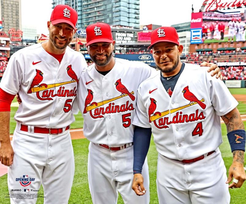 St. Louis Cardinals Adam Wainwright, Yadier Molina & Albert Pujols Fanatics  Authentic Framed Shadowbox Collage with 2006, 2011 World Series Logo