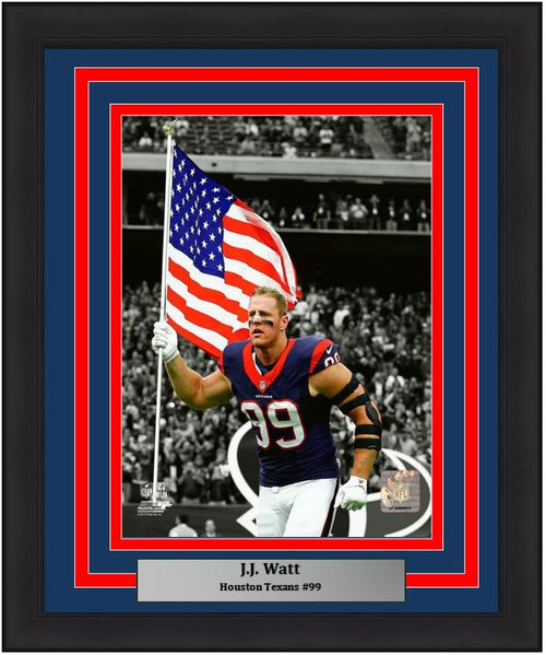 jj watt autographed framed jersey