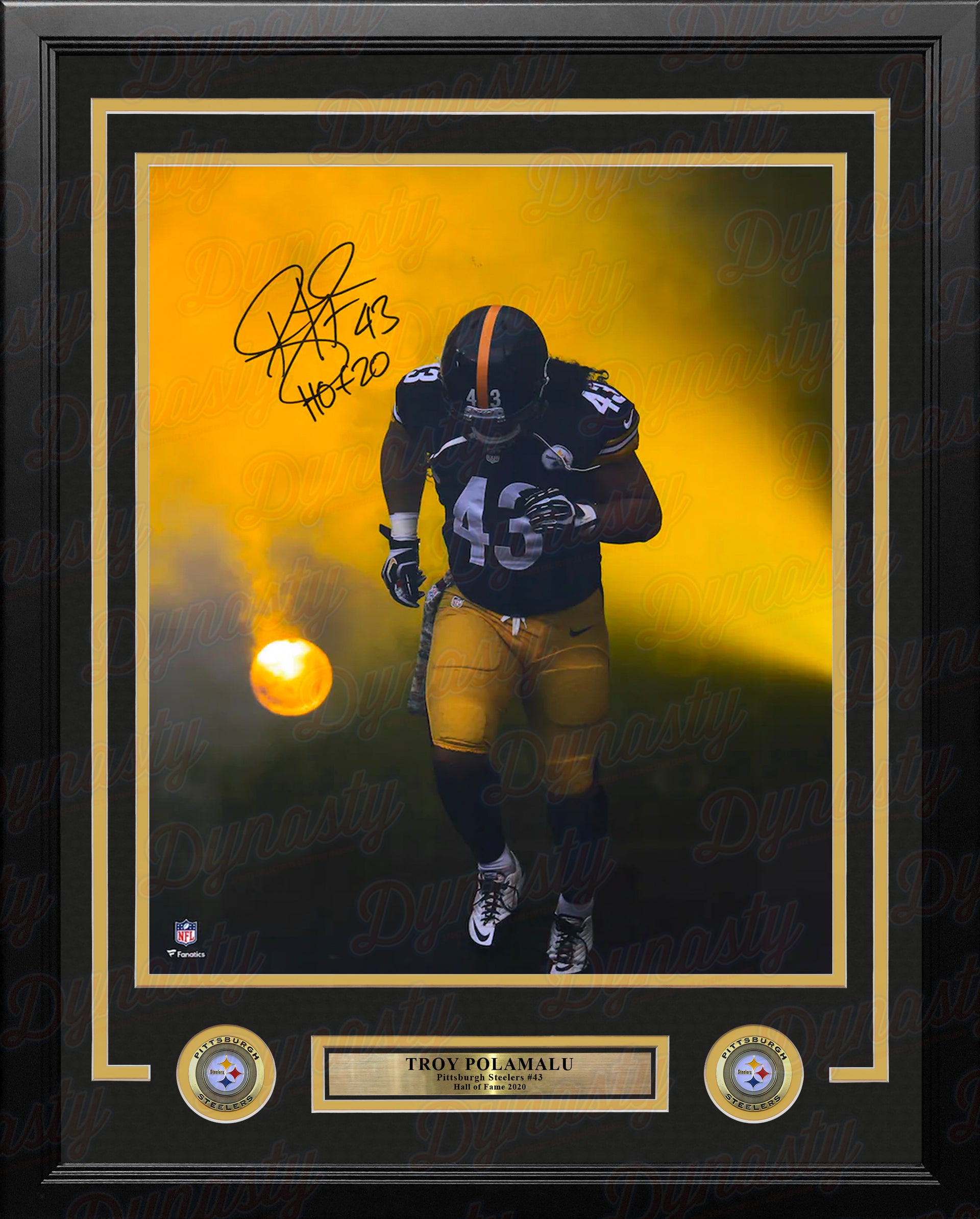 NICE Authentic Autographed Steelers SB XL Troy Polamalu Logo Mini