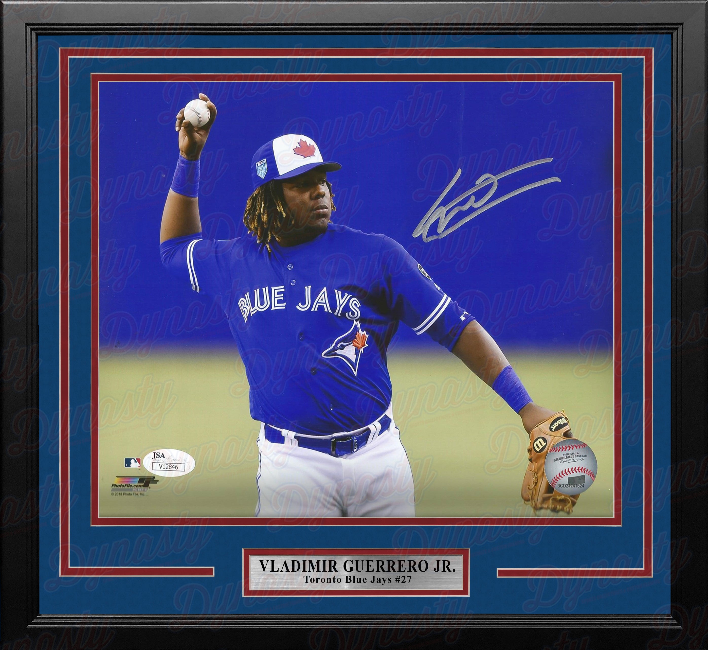 Vladimir Guerrero Jr. Toronto Blue Jays Autographed Framed Home Blue Jersey  (Beckett)