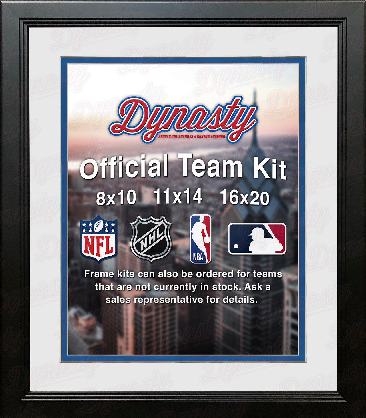 MLB Baseball Photo Picture Frame Kit - Los Angeles Dodgers (Blue Matting,  White Trim) - Dynasty Sports & Framing