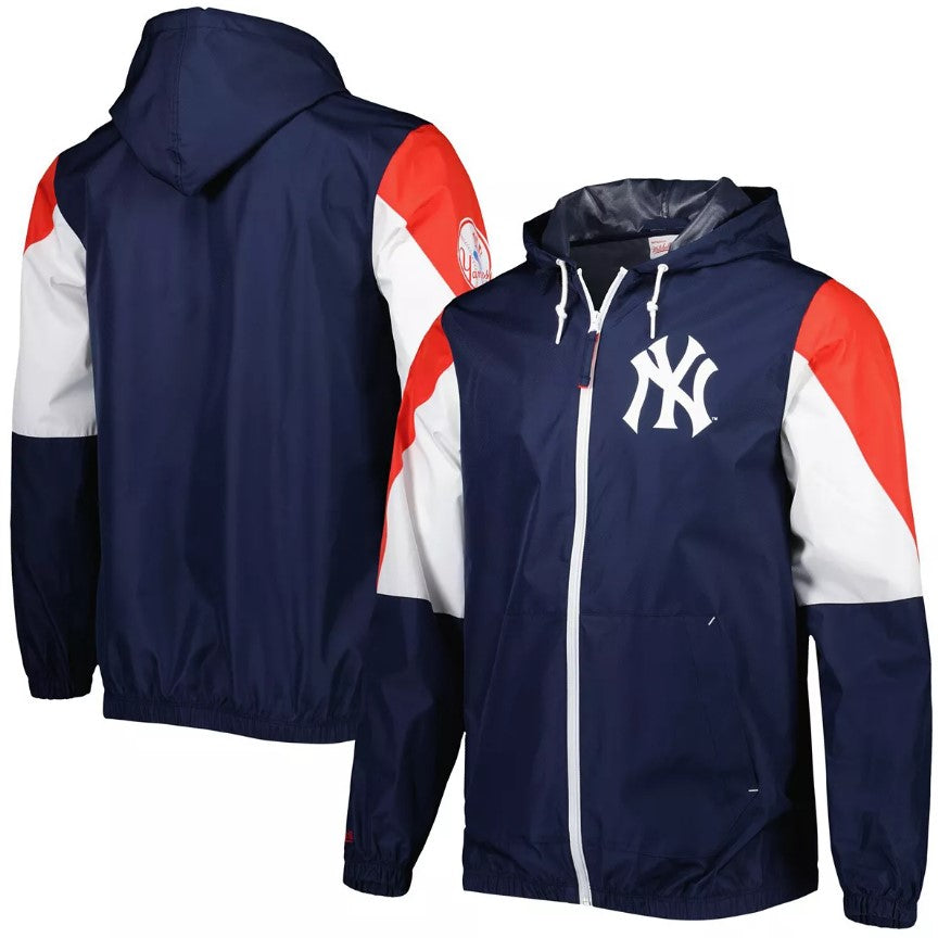 New York Yankees Mitchell & Ness Throw It Back Full Zip Windbreaker ...