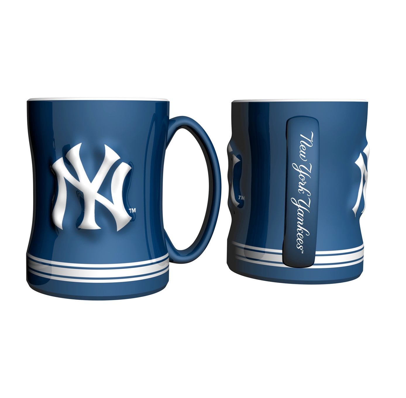 New York Yankees Navy Blue Logo Relief Coffee Mug