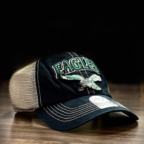 Philadelphia Eagles Vintage Logo Black Clean Up Hat