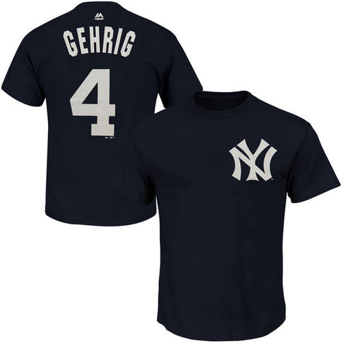 Men's Nike Lou Gehrig Navy New York Yankees Cooperstown Collection Name &  Number T-Shirt