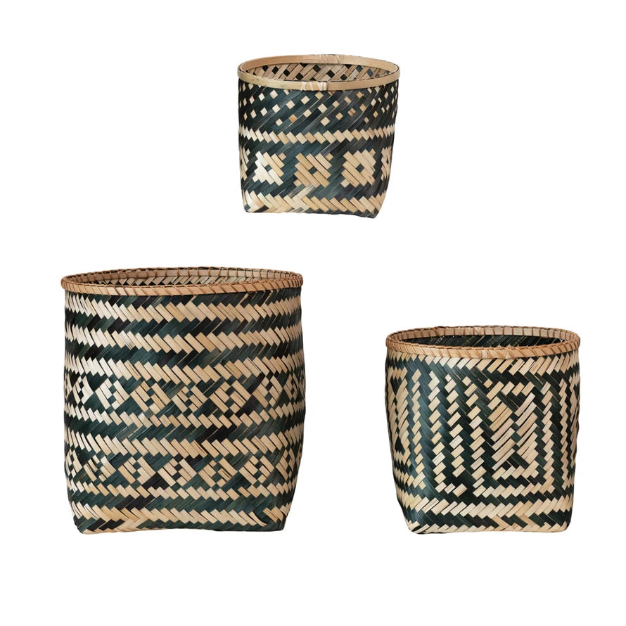 LG Patterned Bamboo Basket