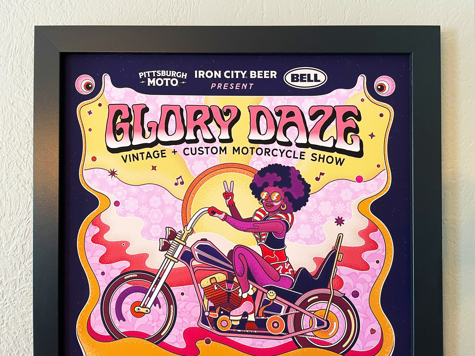 Kurt Diserio artist designer animated illustration poster Glory Daze motorcycle show Trippy Ten helmet pittsburgh event organizer