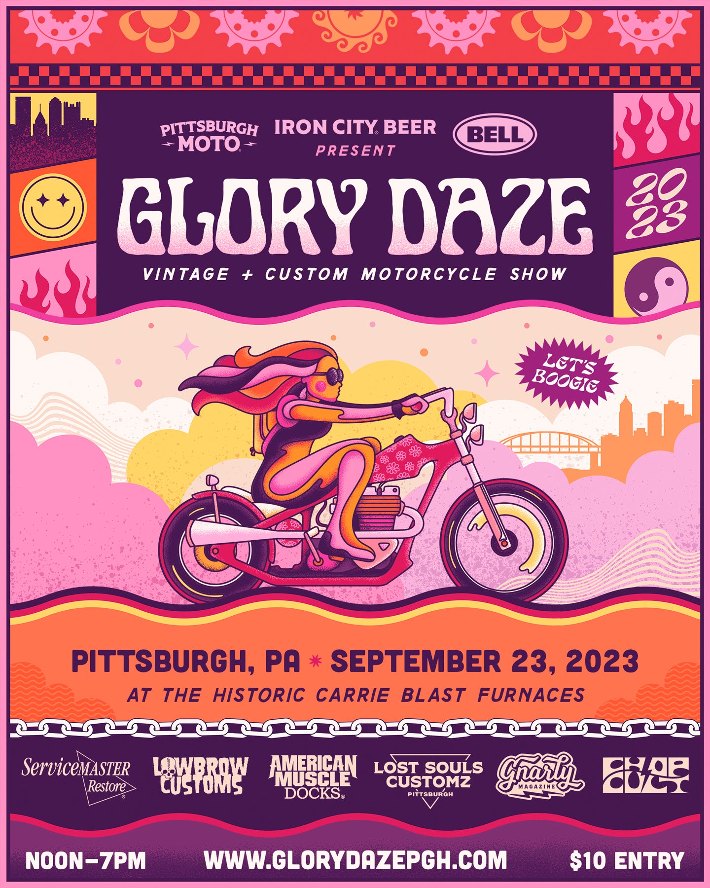 Kurt Diserio artist designer animated illustration poster Glory Daze motorcycle show pittsburgh