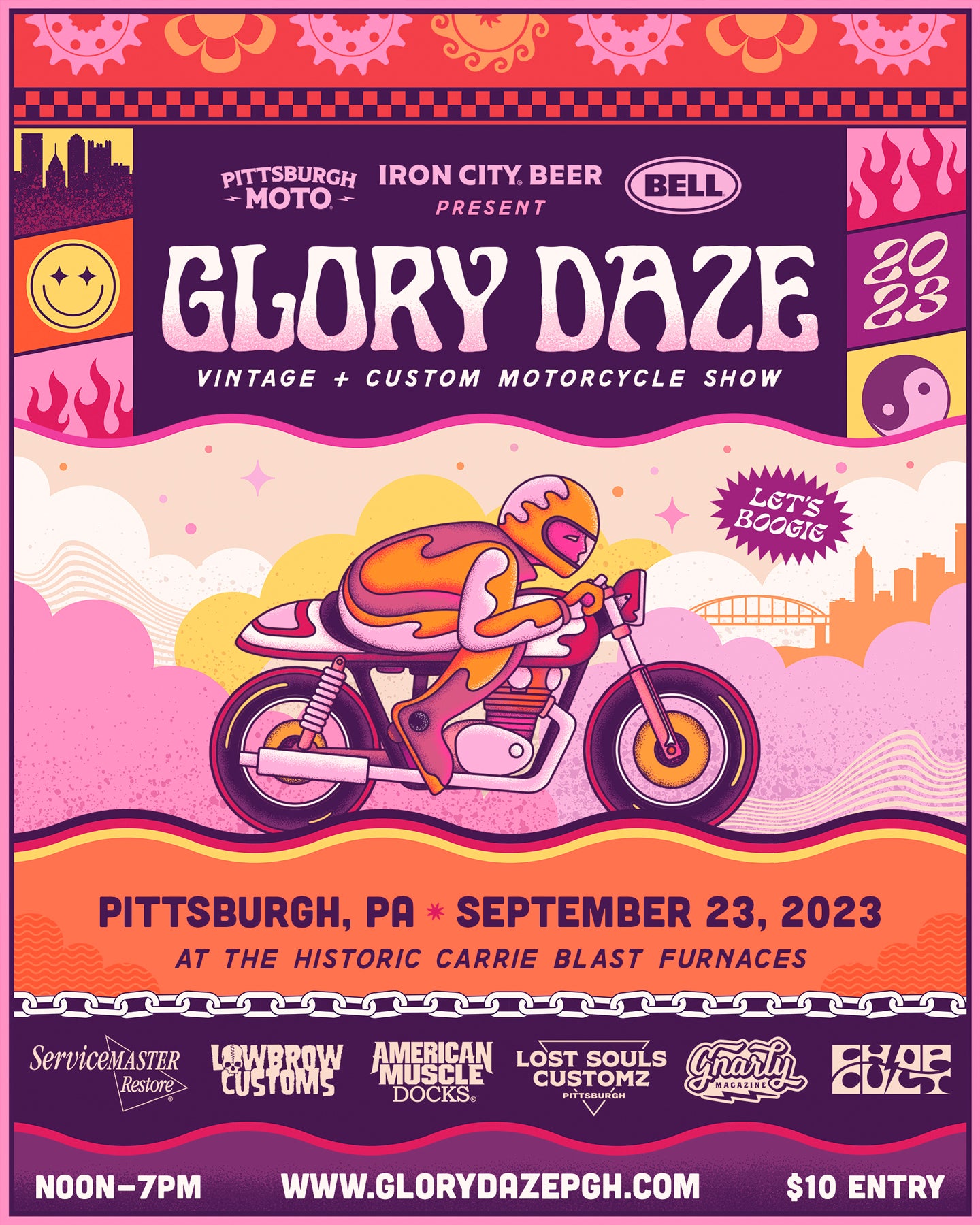 Kurt Diserio artist designer animated illustration poster Glory Daze motorcycle show pittsburgh