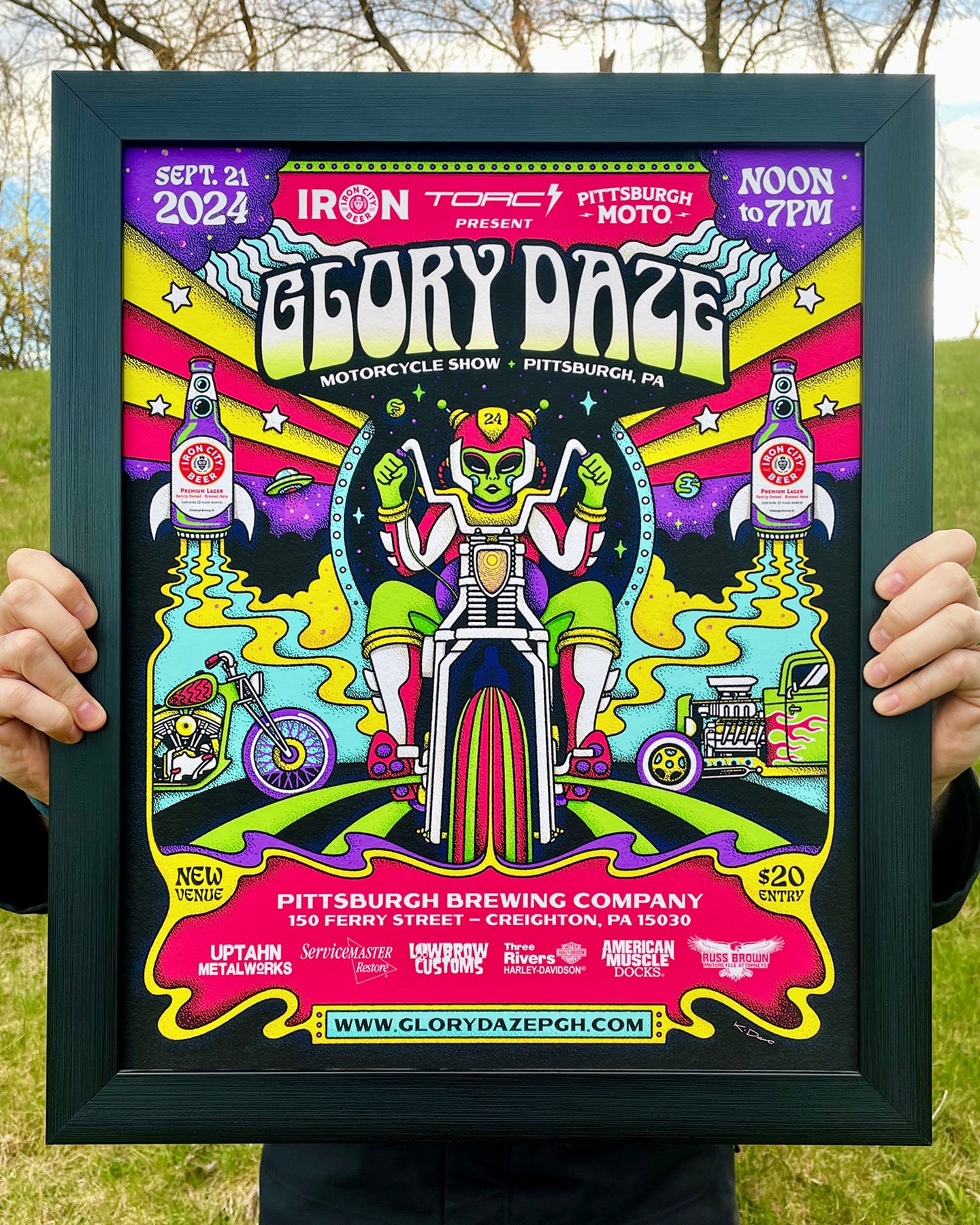 Kurt Diserio artist designer illustration poster Glory Daze motorcycle chopper show pittsburgh