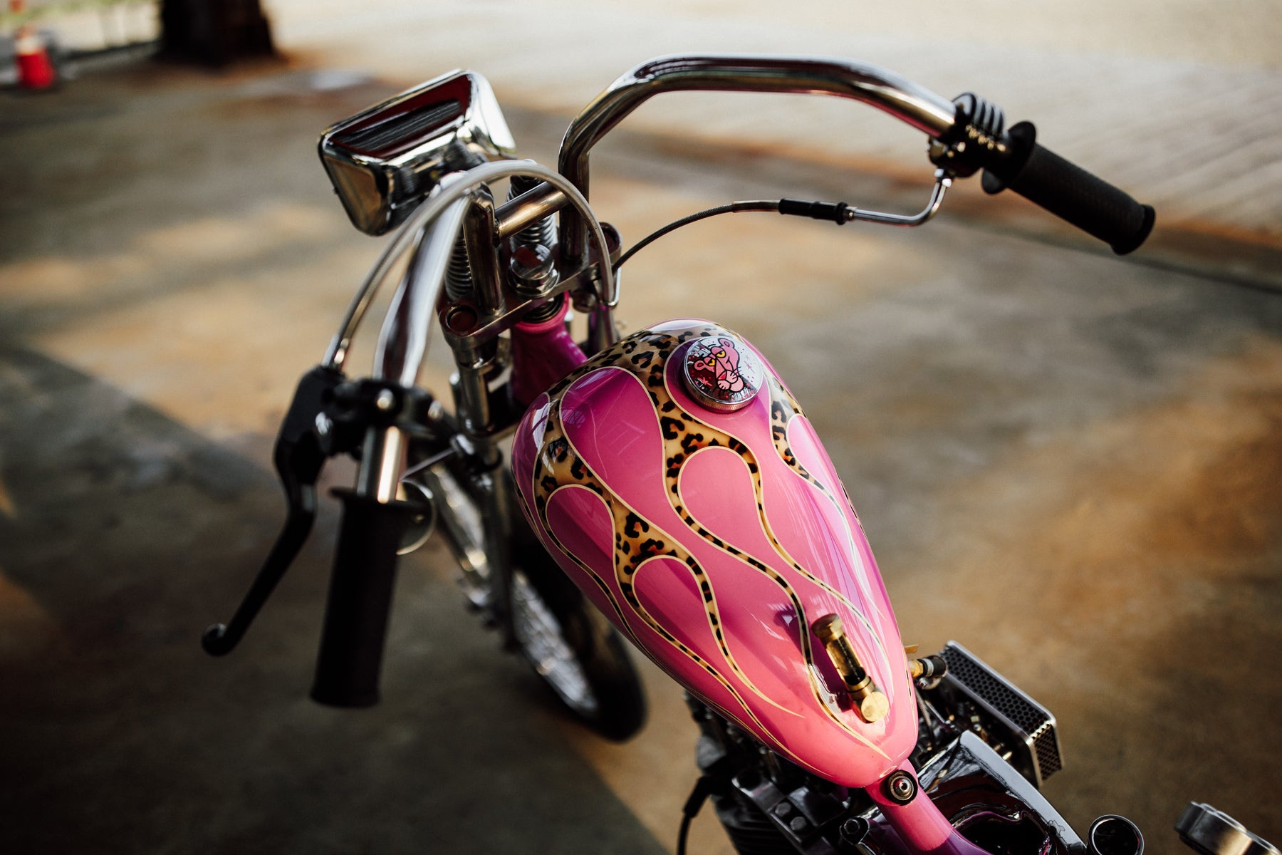 Harley-Davidson Shovelhead Chopper Motorcycle Pink Panther Glory Daze Pittsburgh Moto