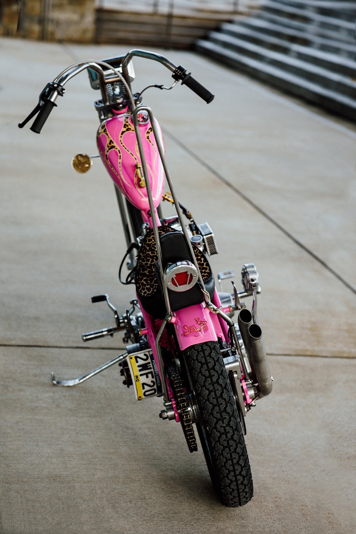 Harley-Davidson Shovelhead Chopper Motorcycle Pink Panther Glory Daze Pittsburgh Moto