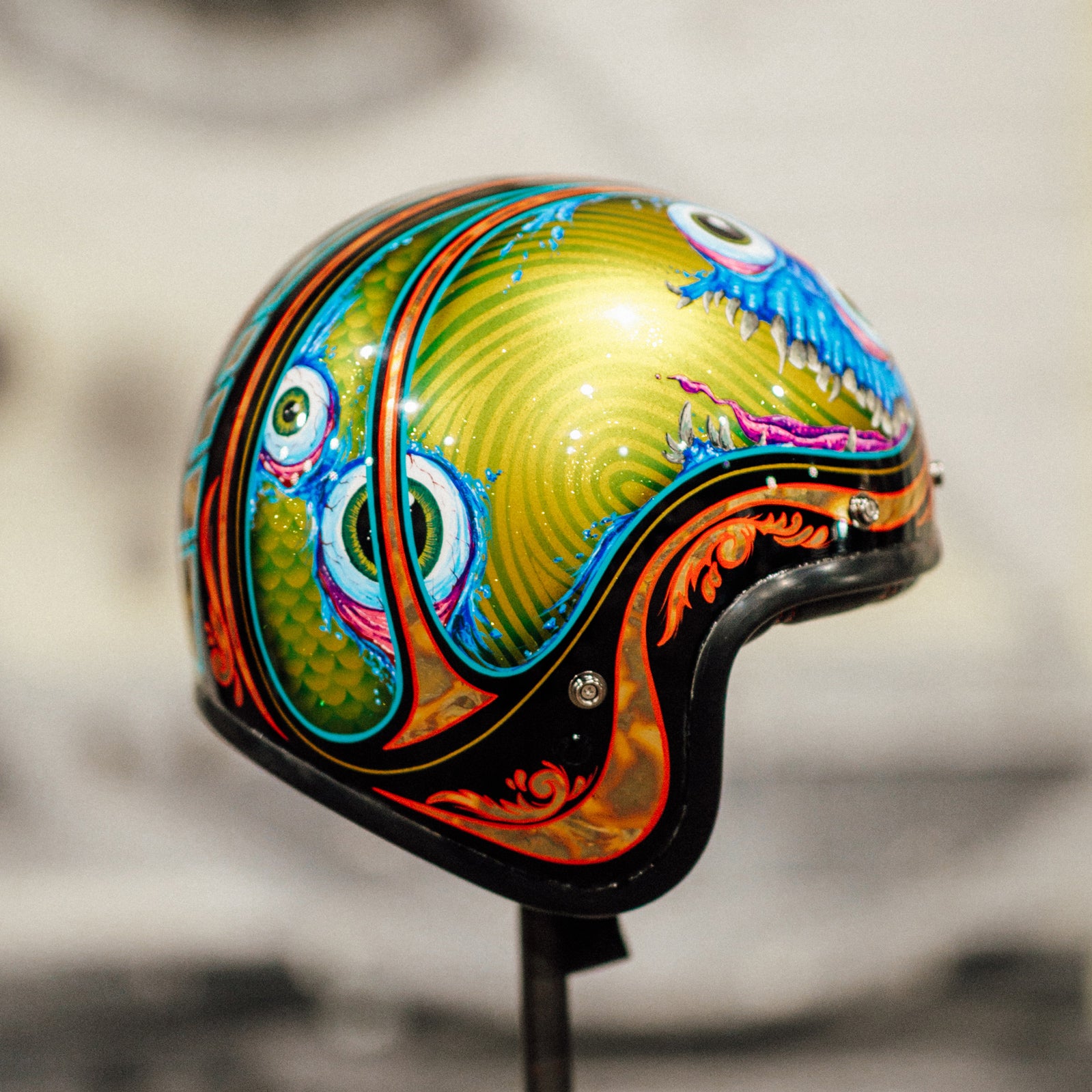 Trippy Ten helmet art show 2019 Glory Daze Pittsburgh motorcycle Bell Helmets