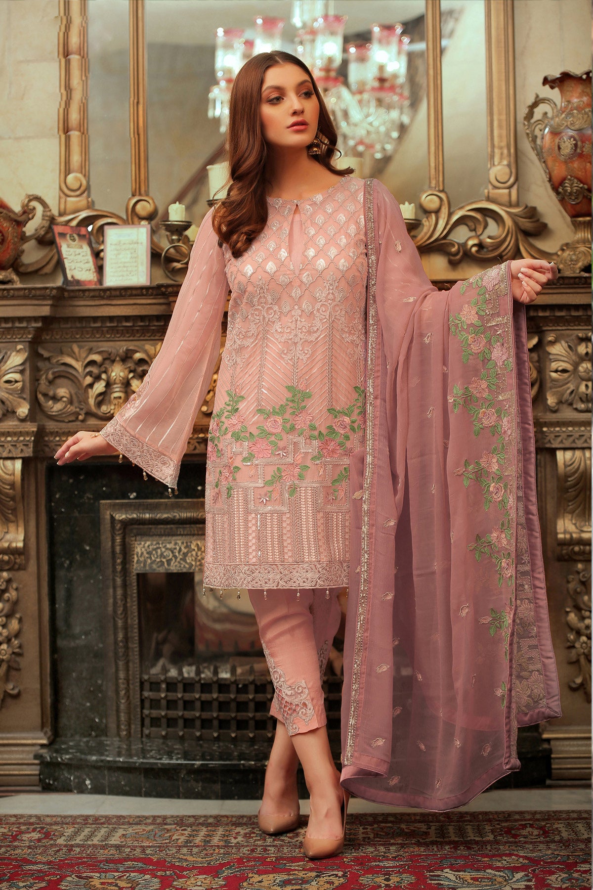Latest Pakistani Casual Trend - Tea Pink Dress