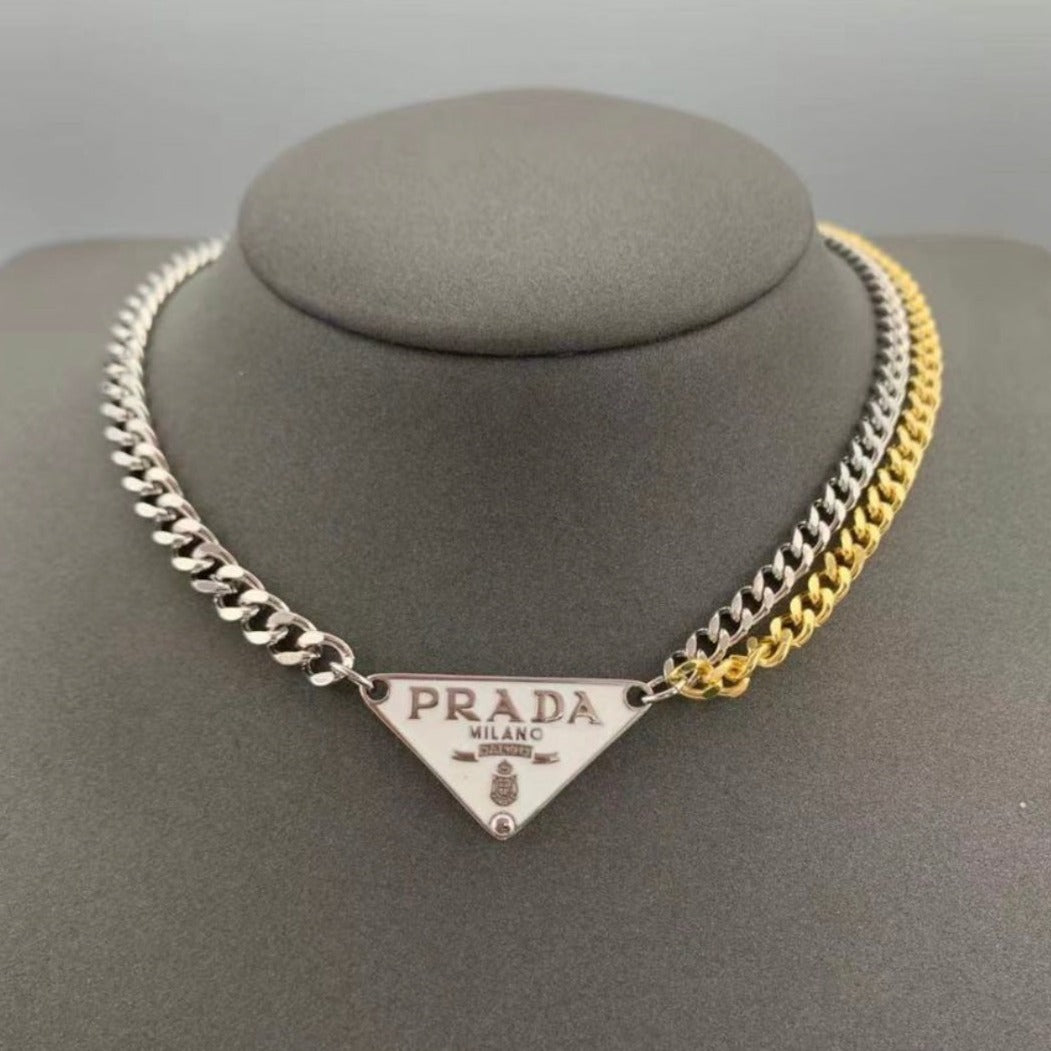 prada double chain necklace