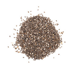 A pile of black and white chia seeds